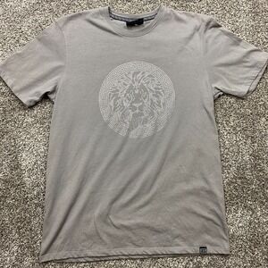 Casa Moda Shirt Men's Medium Lion Graphic Rhinestone Greek Key Designer Tee‎